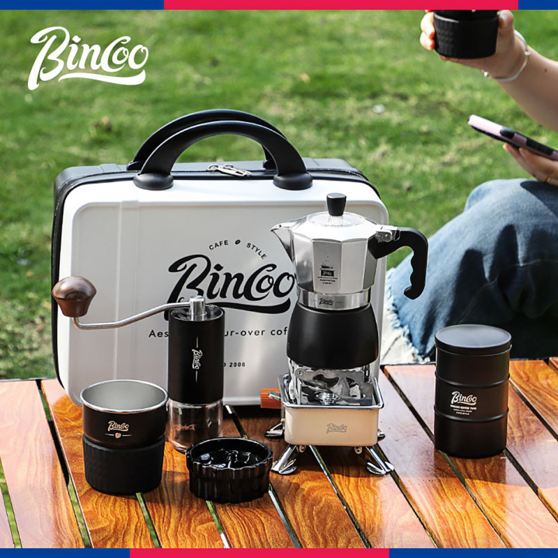Bincoo Double-Valve Moka Pot Satchel Storage Box Set Satchel Outdoor Camping Style Coffee Pot Freshly Ground Utensils Bincoo Double-Valve Moka Pot Satchel Storage Box Set Satchel Outdoor Camping Style Coffee Pot Freshly Ground Utensils