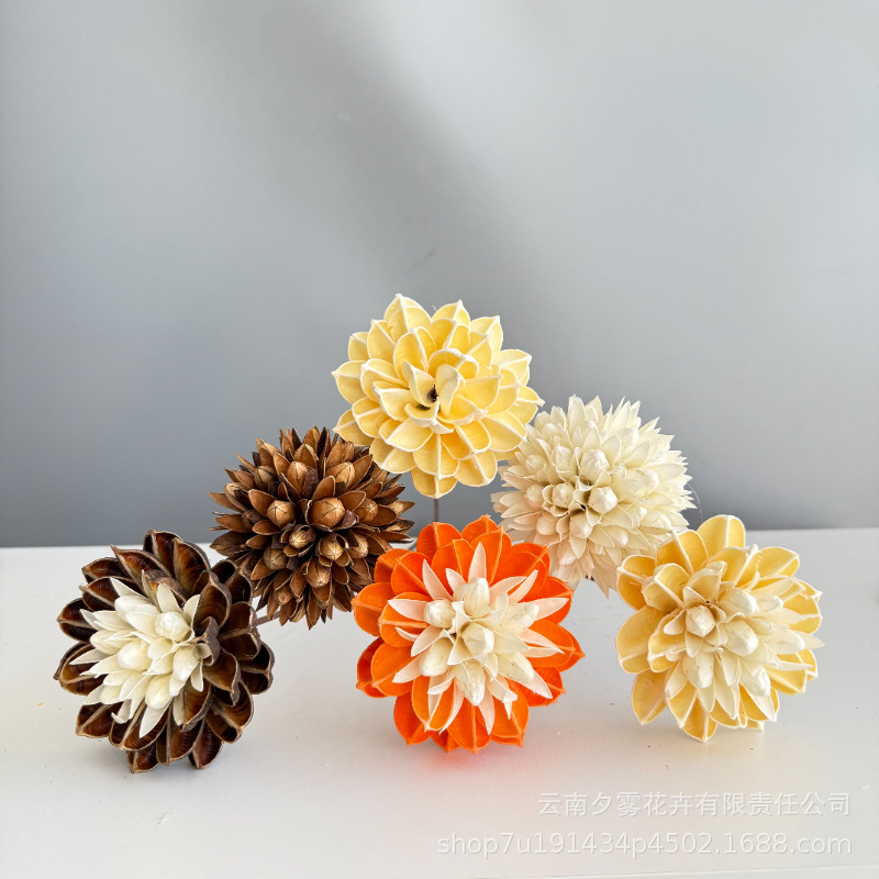 Bainia lotus flor de oro púrpura flor de magnolia bola de caballo flor de seda nueva decoración de estilo chino para el hogar arte de arranque floral props de disparo