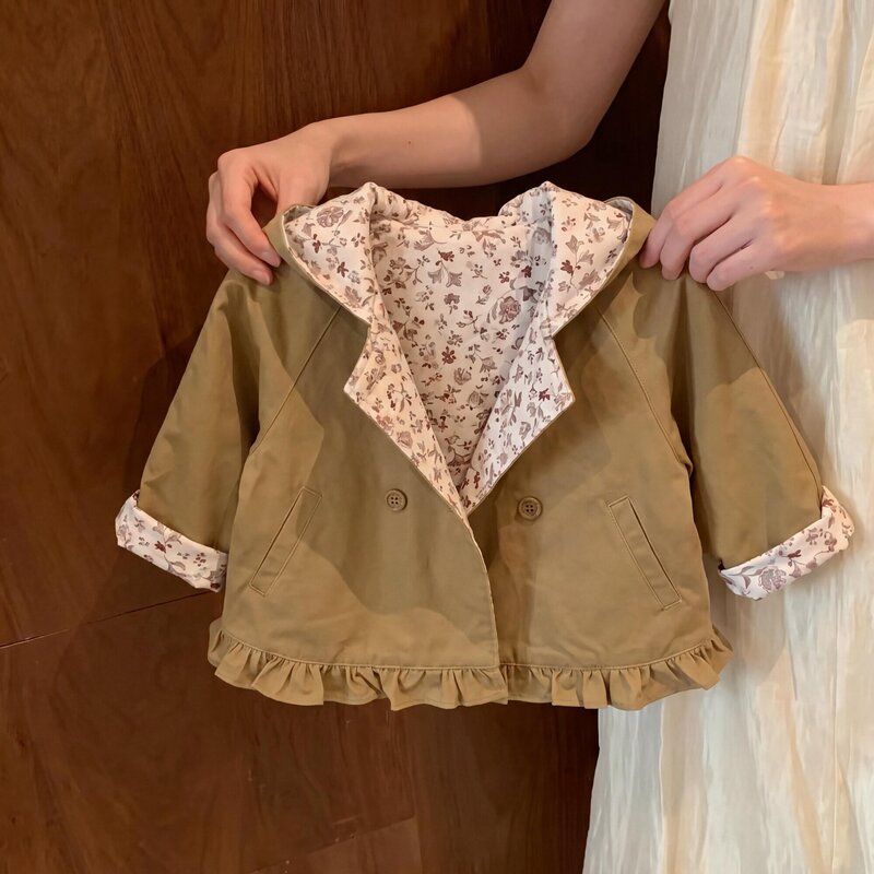 Girls' Spring and Autumn British Style Hooded Princess Coat 2026 New Fashionable Retro Lace Trench Coat for Children and Toddlers Girls' Spring and Autumn British Style Hooded Princess Coat 2026 New Fashionable Retro Lace Trench Coat for Children and Toddlers