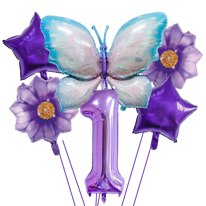 Birthday Butterfly Aluminum Film Party Balloons display picture 1
