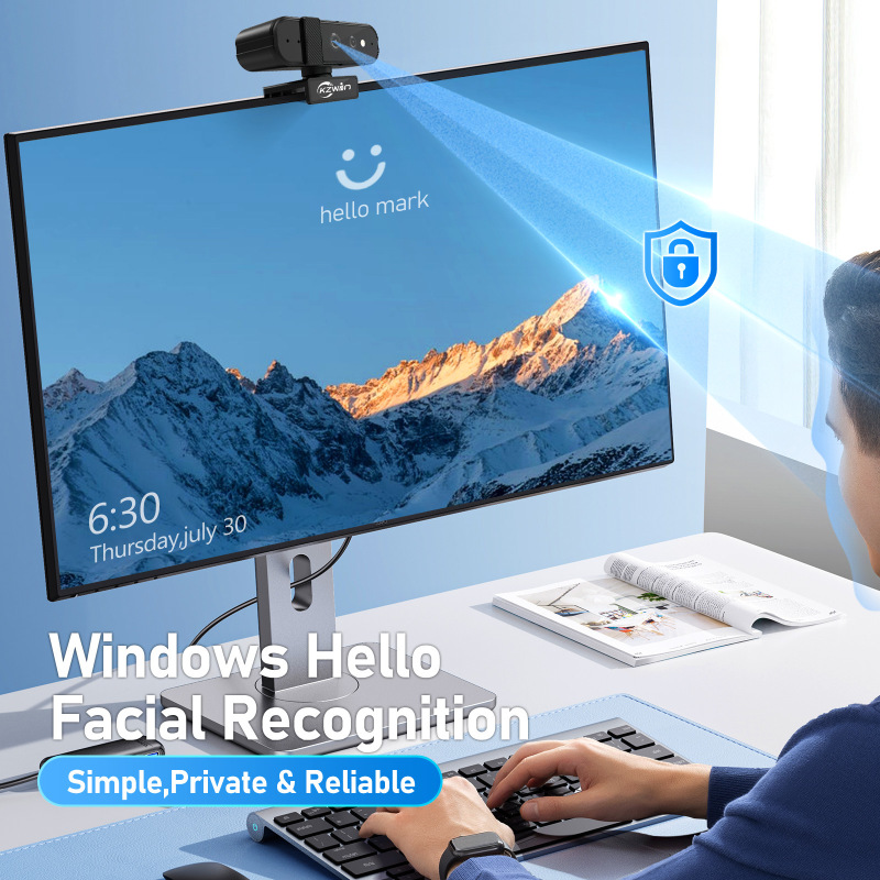 WindowsHelloWebCam カメラ ログインで Win10/11 ビデオ通話のロックを解除 光学式手ぶれ補正|undefined