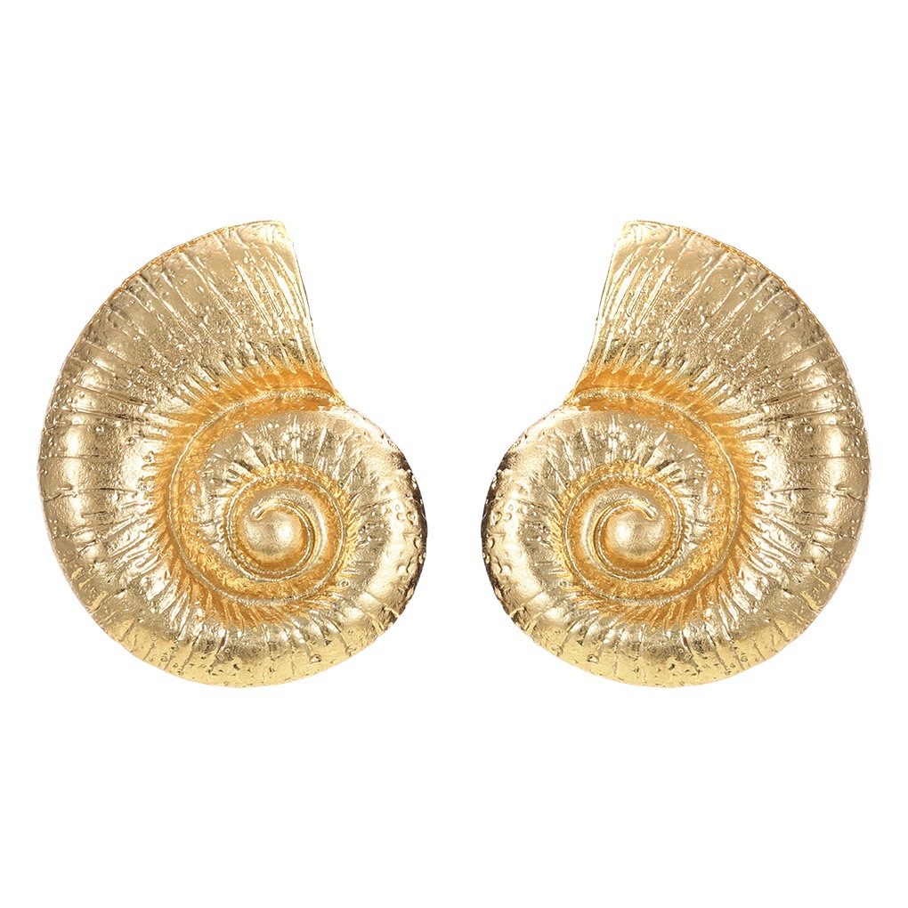 Verano nuevo estilo de playa de vacaciones pendientes de concha pendientes de aleación femenina europea y americana exagerada joyería de metal al por mayor transfronteriza