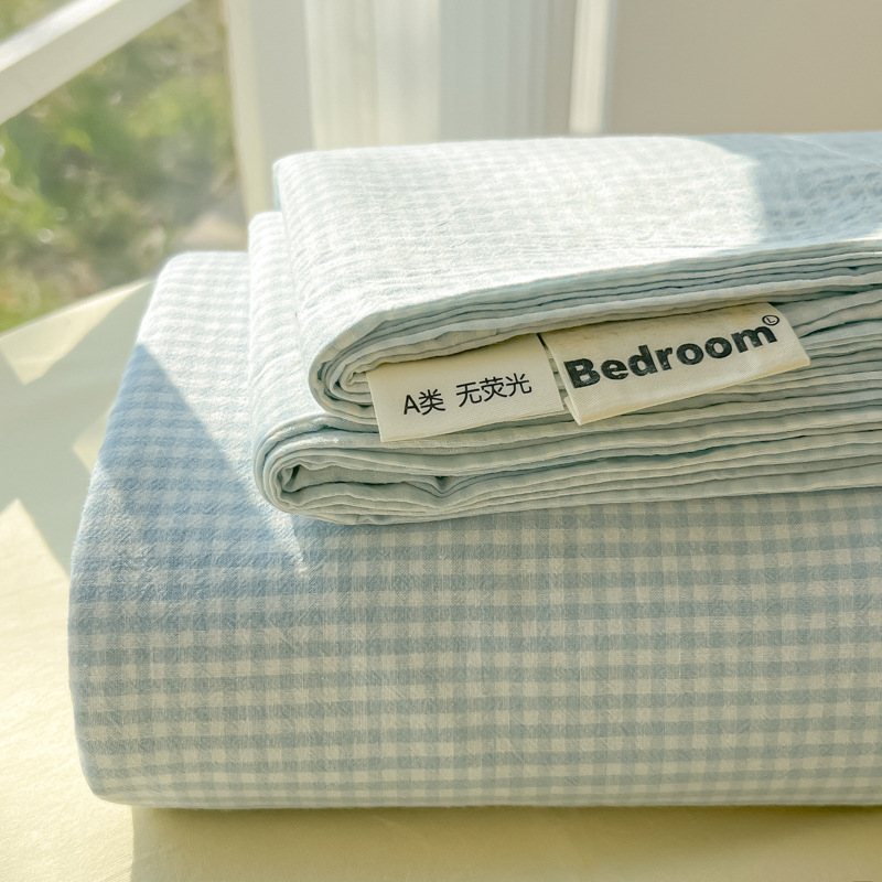 母子グレード A タイプ裸睡眠純綿シーツ小さな新鮮な綿シングルピース学生寮シングルとダブル枕カバー 3 点セット