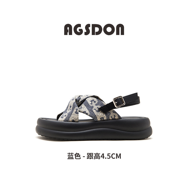 Sandalias de suela gruesa Augu Shiden para mujer, estilo primavera 2026, pantuflas de estilo chino para exteriores que combinan con faldas, pantuflas cómodas que no cansan los pies.