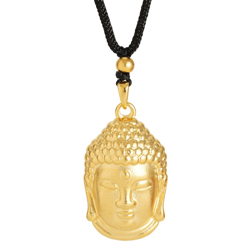 Vietnam oro Buda cabeza collar hecho cuerda trenzada auspicioso patrón imitación ORO VIVO transmisión sala de transmisión con productos calientes fuente de fábrica