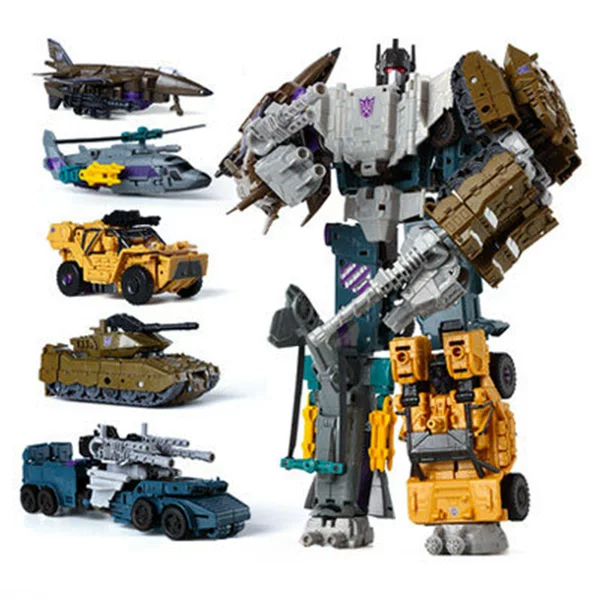 Deformation toy robot hybrid battle Leopard King Kong combination fighter five-in-one hand-made children Boy model