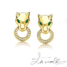 逆袭系列 925银镶嵌南非钻石 祖母绿耳钉