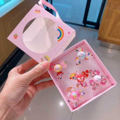 Children's Cartoon Rotating Ring Male and Female Baby Hand Jewelry Toy Ring Kindergarten Birthday Small Gift Wholesale