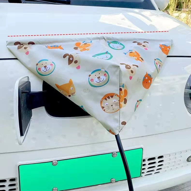 Новый дождевик для зарядного пистолета с мультяшным трамваем, дождевик для удлинителя, дождевик, непромокаемый инструмент, непромокаемая зарядная головка.