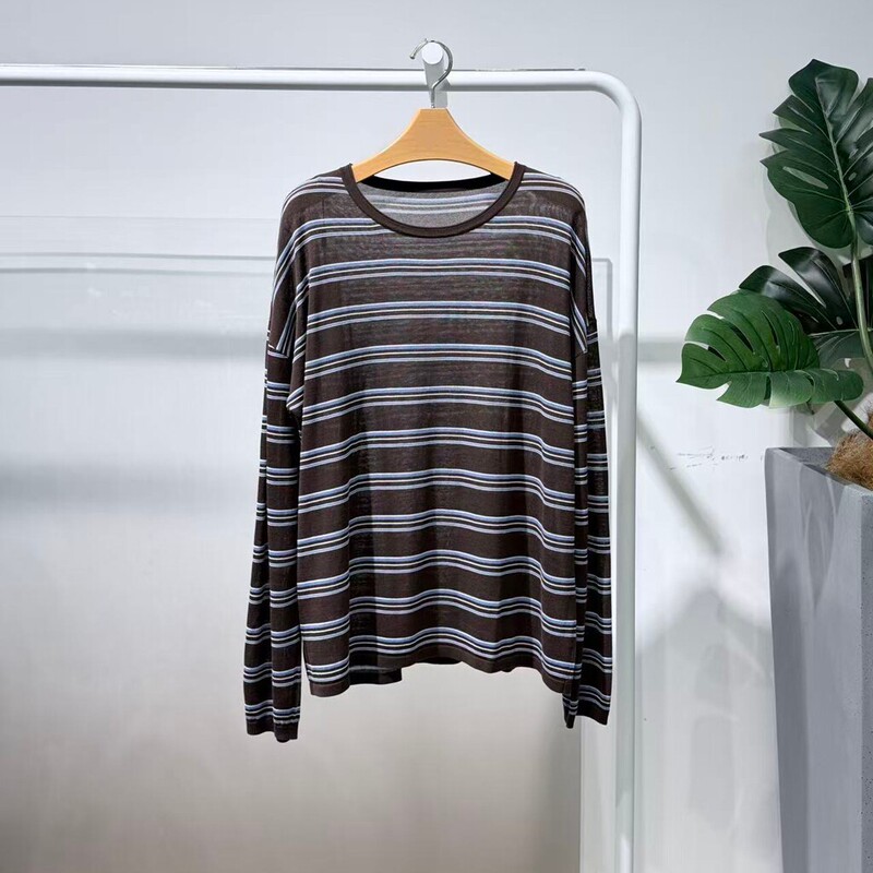 MM Maimai 26 Autumn New Lazy Style Striped Knit Sweater for Women, Loose Long Sleeve Pullover Top 5H8132271 MM Maimai 26 Autumn New Lazy Style Striped Knit Sweater for Women, Loose Long Sleeve Pullover Top 5H8132271
