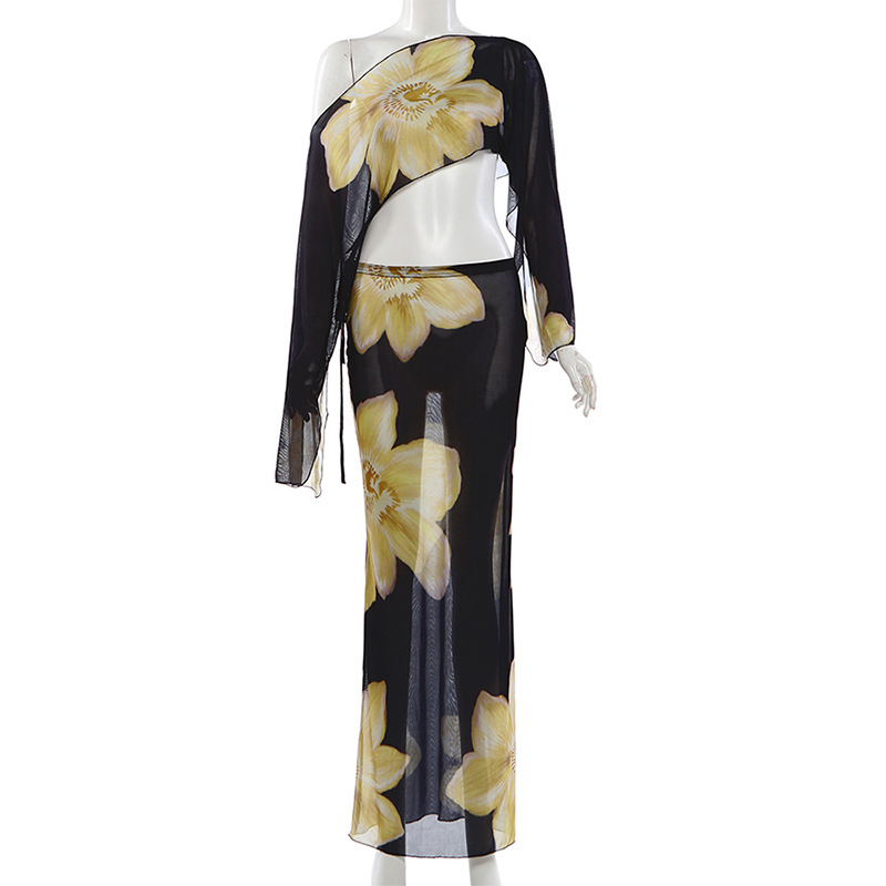 Damen Off-shoulder Oberteil Mit Rock Set Für Herbst Und Winter_voghion.com