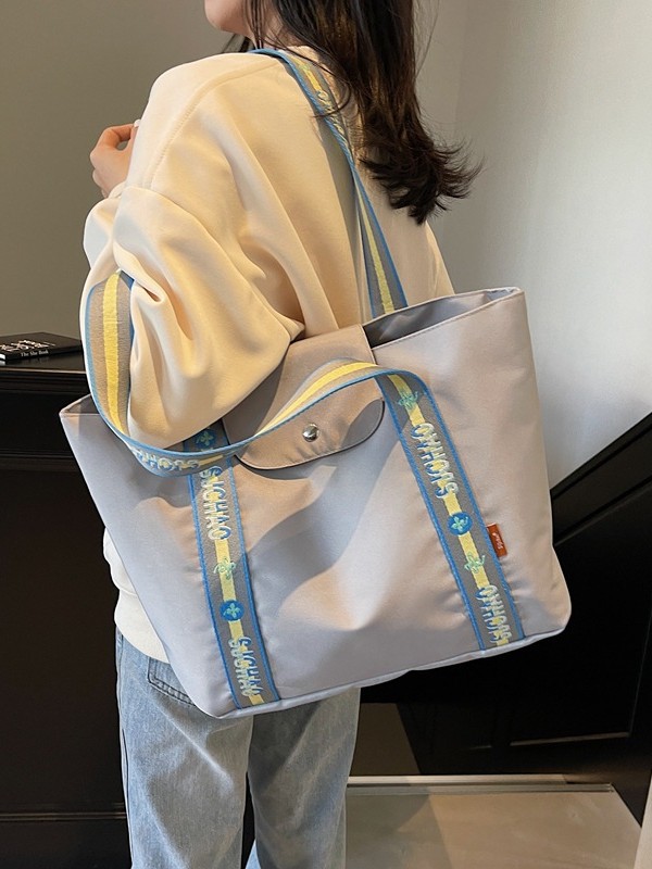 Bolsa de tela de nylon impermeable de gran capacidad, bolsa de mujer casual, bolsa de hombro, bolsa diaria de estudiantes, nueva bolsa de viaje
