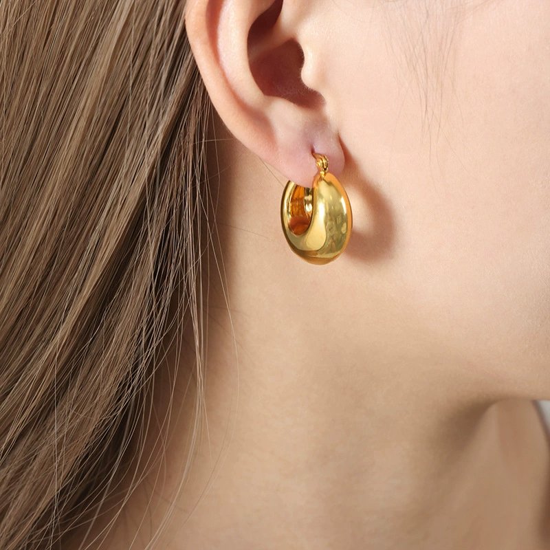 Metal retro brand earrings stainless steel, french style