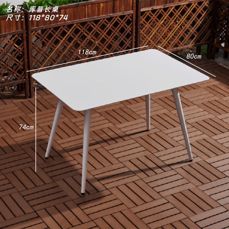 Mesa de balcón patio leche tienda de té snack centro comercial jardín terraza mesa de alojamiento mesa larga mesa de comedor estilo nórdico simple