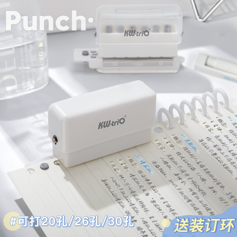 Universal hole puncher, ring, tear-off sheet