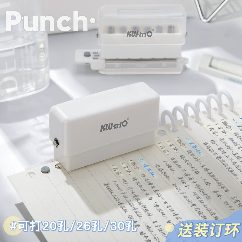 Universal hole puncher, ring, tear-off sheet
