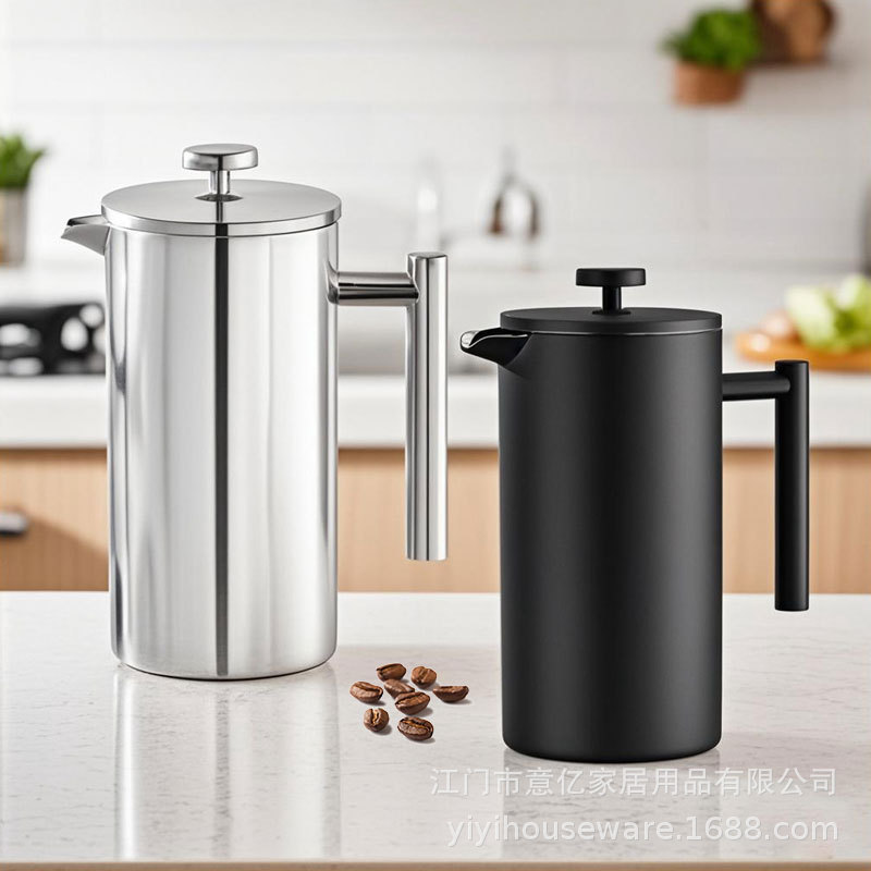 Stainless Steel French Press Pot, Household Coffee Filter, Tea Maker, Cold Brew Coffee Filter Pot, Coffee Hand Brew Pot