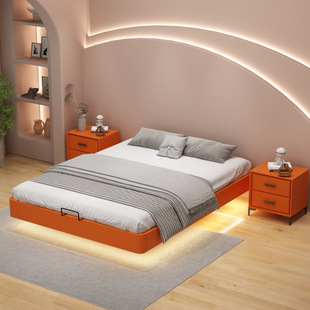 Suspended Bed Without Bedside Modern Simple Small Apartment Tatami Bed and Breakfast Double Solid Wood Bed Internet Celebrity Suspended Bed Frame