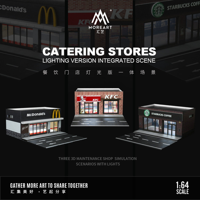 1:64 Fast Food Restaurant Stereo Model Scene House Storage Alloy Car Model Lighting Version Parking Lot Amazon 1:64 Fast Food Restaurant Stereo Model Scene House Storage Alloy Car Model Lighting Version Parking Lot Amazon