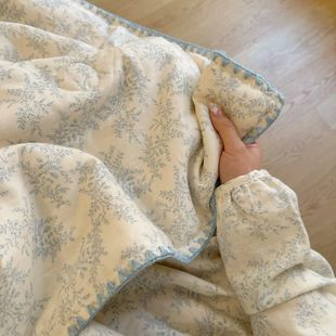 Category a Maternal and Infant Grade Washed Cotton Summer Quilt Four-Piece Set Can Be Slept Naked, Super Soft Summer Quilt, Air-Conditioned Quilt, Summer Light Quilt