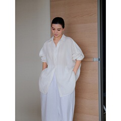 秋季新款文艺复古自然主义新品亚麻重坠休闲宽松大廓形衬衫女