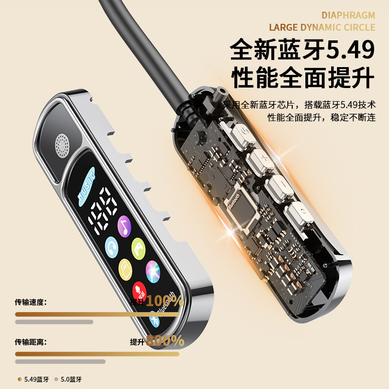 2025年新作首掛けワイヤレスBluetoothヘッドセット、デジタル表示電力、超長バッテリー寿命、カラオケイヤーフィードバックライブブロードキャスト|undefined