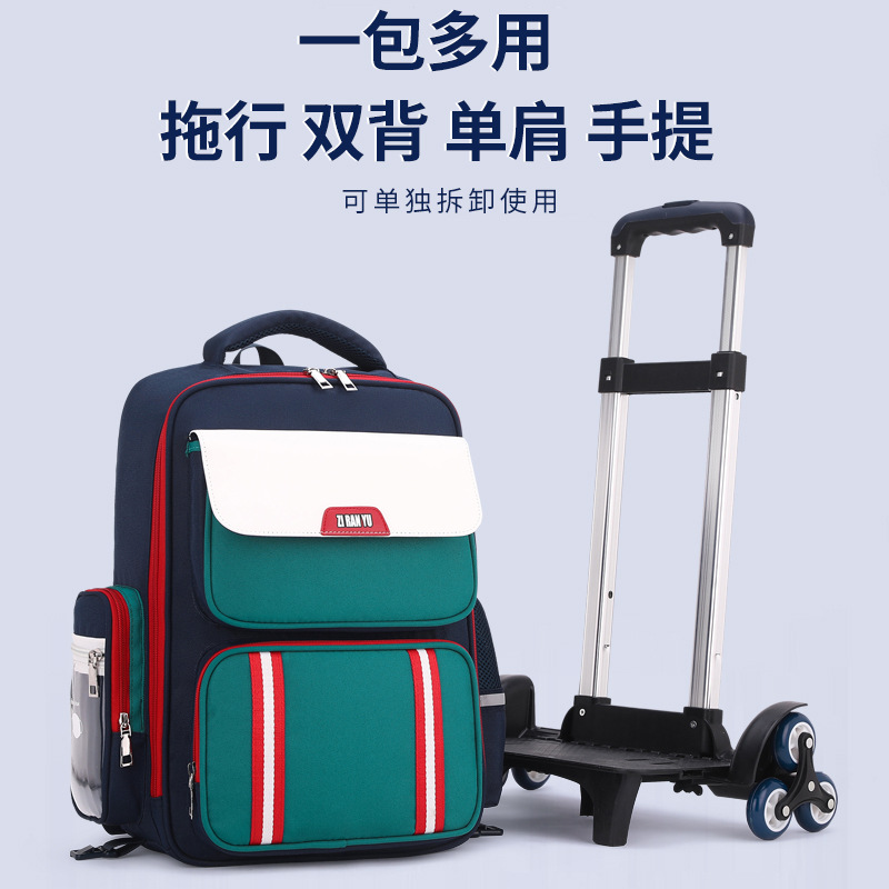 Mochila escolar de tirón de pescado natural para estudiantes de primaria de 1 a 5 años, niños y niñas, explosiones transfronterizas ligeras a prueba de salpicaduras