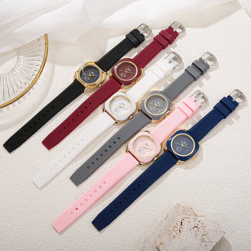 New Hot-Selling Women's Watch Silicone Strap Simple Fashion High-Value Versatile Square Quartz Watch Manufacturer Wholesale