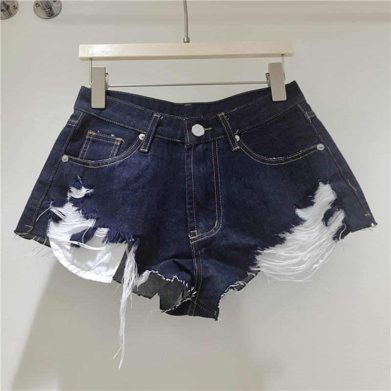 Pantalones Cortos de Mezclilla de Talle Alto con Desgastado para Verano