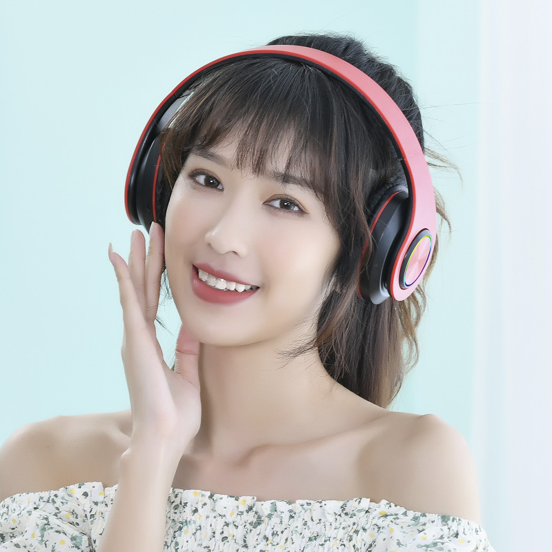 B39 auricular Bluetooth inalámbrico luminoso colorido respiración luz Tarjeta de inserción plegable subwoofer teléfono móvil Universal