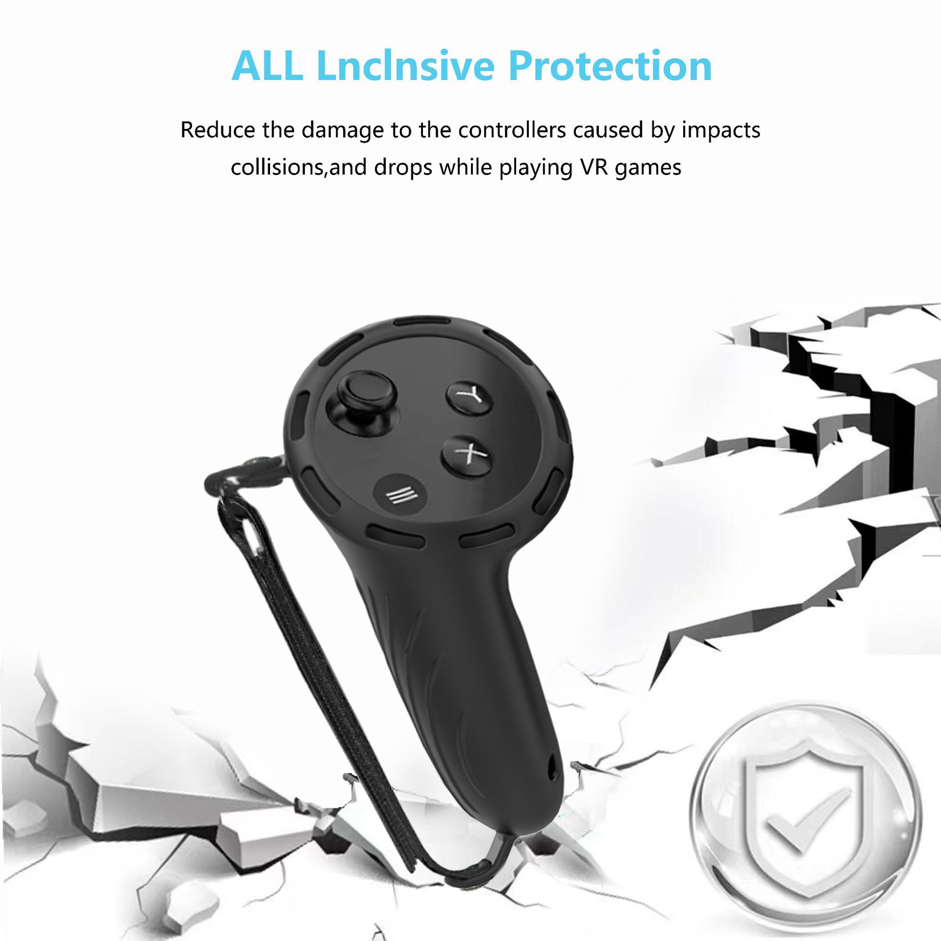 跨境新品meta quest 3硅膠保護套綁帶quest3遊戲手柄套vr一體機