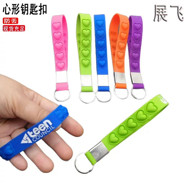 New Bubble Keychain Finger Bubble Music Silicone Keychain Decompression Printable Keychain Silicone Bracelet