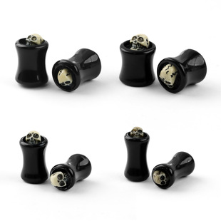 Cross-border Amazon new creative skull acrylic Funny Women's ear expansion pulley ear piercing jewelry