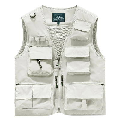 Chaleco de Pesca y Fotografía con Múltiples Bolsillos para Hombre de Poliéster, para Pesca y Fotografía