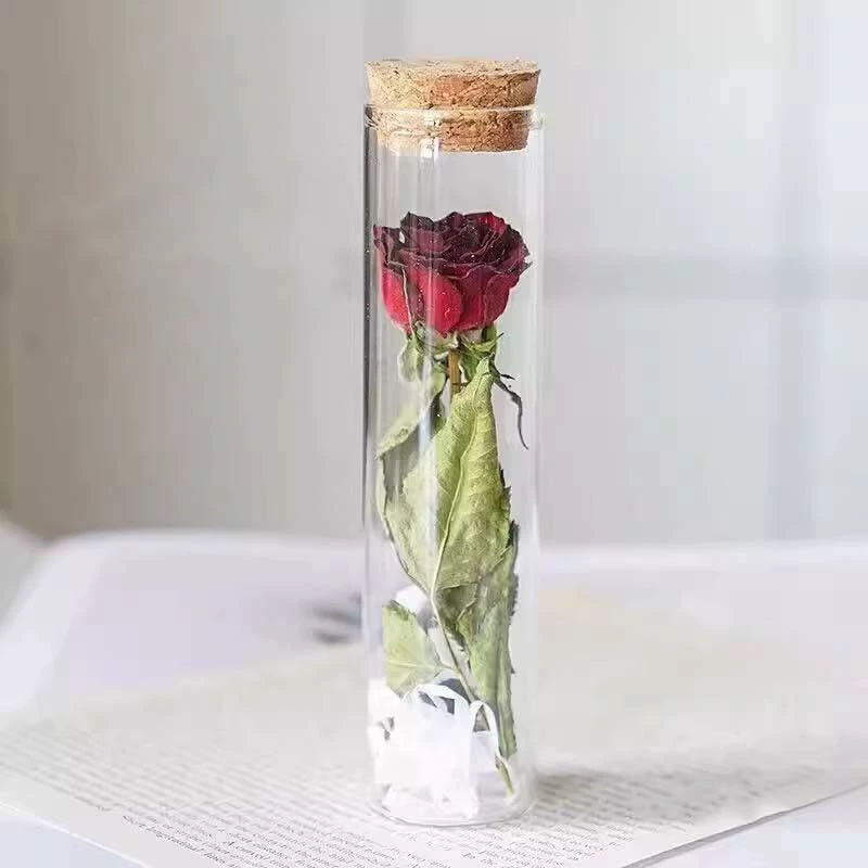 Бутылочка с сушеными цветами, подарочная коробка с вечной розой, гипсофилой и незабудками, памятный подарок на день рождения сестры