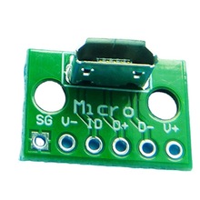 立式MicroUSB母座 PCB焊接转接板焊接插座 立插micro带板母座