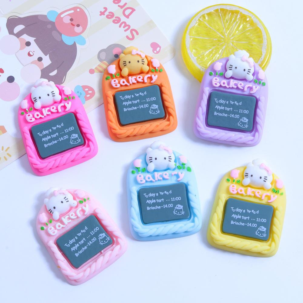 고양이 칠판 DIY 크림 접착제 수제 휴대 전화 쉘 소재 냉장고 스티커 머리 장식 수지 액세서리 도매