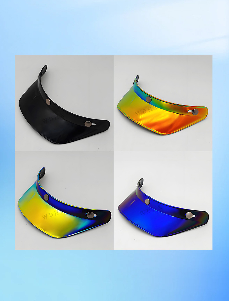 Retro Helmet-Specific Visor for Motorcycles, Three-Buckle Style, Universal Sunshade Accessory for 3/4 Helmets