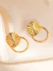 Lotus leaf texture earrings