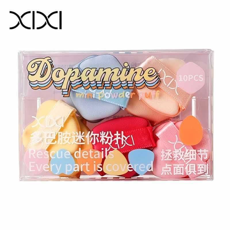 xixi多巴胺迷你粉扑套盒拇指粉扑干湿两用不吃粉遇水变大化妆海绵|undefined