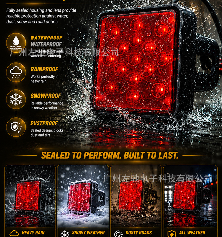 15Led Red Super Bright Brake Light Led Car Tail Light/Trailer Bayonet Tail Light | Traction Hitch Tail Light