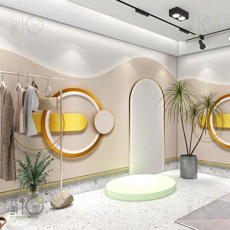 直播间背景墙纸3d高级感女装婚纱店墙布网红母婴店美容院壁画-阿里巴巴