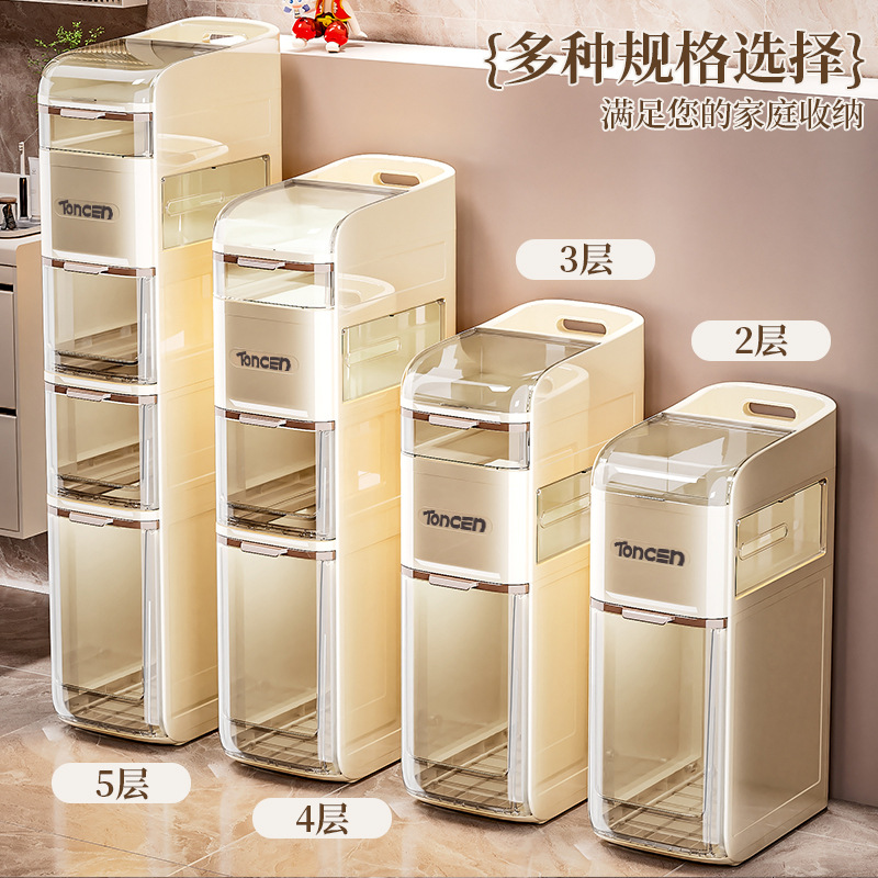 Gabinete de almacenamiento de ranura estrecha estilo cajón Gabinete de ranura multifuncional de baño Sala de estar Gabinete de almacenamiento de gran capacidad Gabinete de acabado de esquina