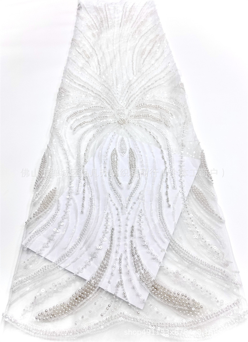 Moda Gaoding Suzhou fabricantes de ropa de moda al por mayor transfronterizos puntos de cuentas de lenteja tela de encaje image 7