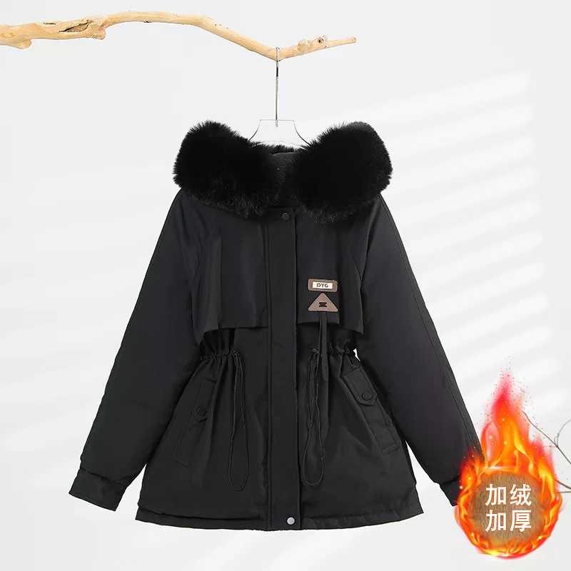 Winter fitted brace for elementary school students with hood, keep warm jacket, increased thickness