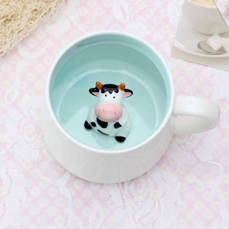 クリエイティブセラミックマグカップかわいいアニメ立体萌え動物牛乳コーヒーカップカップカップカップカップ|undefined