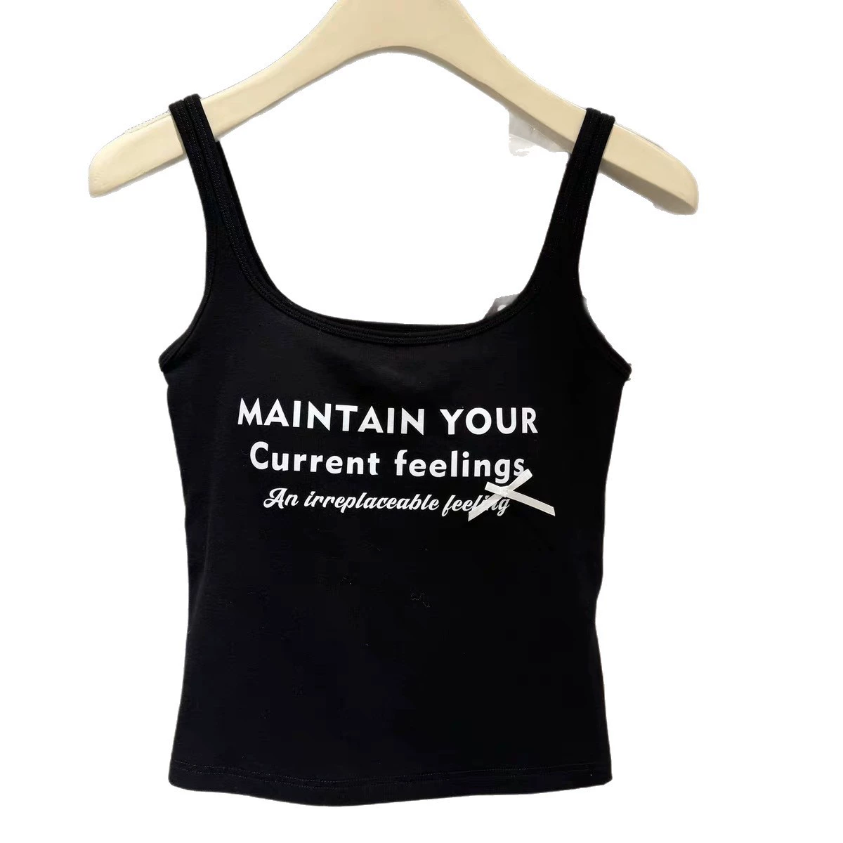Синий сексуальный хлопковый модный топ с чашечками