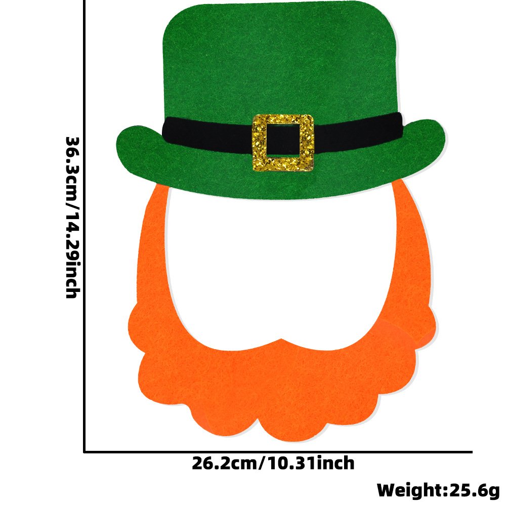 Irlanda Día nacional sombrero de copa verde barba decoración San Patricio cos vestido sombrero barba traje