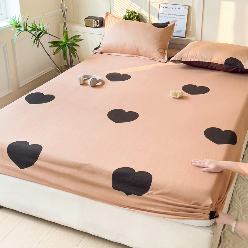 新スタイルのボックスシーツ、小さなフレッシュプリント、シングルピース、シングル/ダブルベッドカバー、防塵保護ベッドカバー、ナチュラルカラーのボックスシーツ