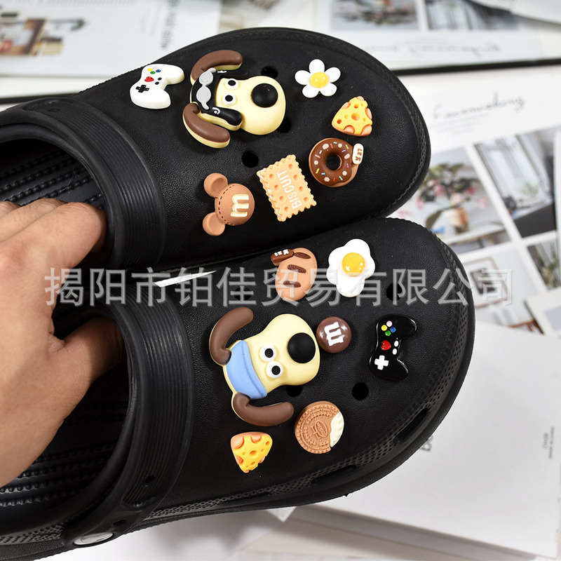 Platinum cross-border new hole shoes diy accessories 3d resin palm cute enough shoe buckle cross shoe flower detachable